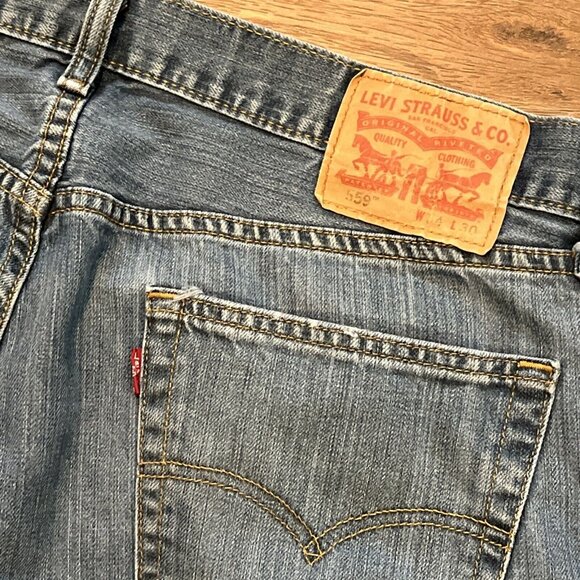 Men's Levis 559 Relaxed Straight Denim Jeans SZ 34x30 Blue Modern Red Tab - Picture 11 of 12